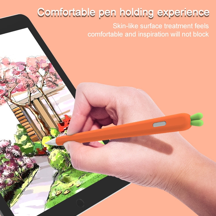 LOVE MEI For Apple Pencil 2 Carrot Shape Stylus Pen Silicone Protective Case Cover(Red) - Pencil Accessories by LOVE MEI | Online Shopping South Africa | PMC TechLife