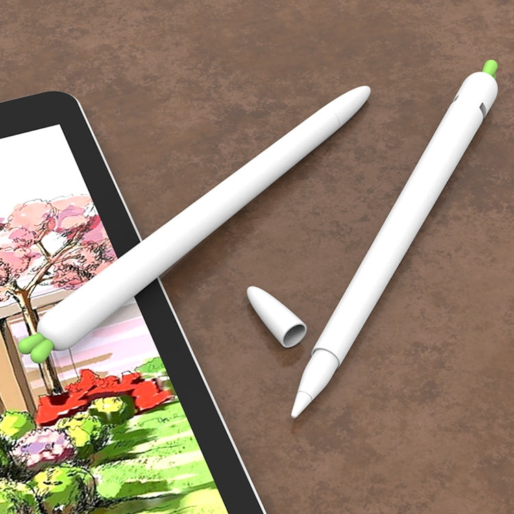 LOVE MEI For Apple Pencil 2 Carrot Shape Stylus Pen Silicone Protective Case Cover(White) - Pencil Accessories by LOVE MEI | Online Shopping South Africa | PMC TechLife