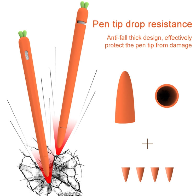 LOVE MEI For Apple Pencil 1 Carrot Shape Stylus Pen Silicone Protective Case Cover (Orange) - Pencil Accessories by LOVE MEI | Online Shopping South Africa | PMC TechLife