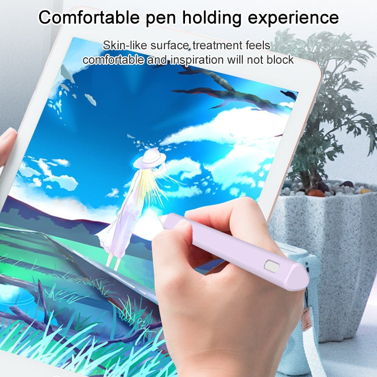 LOVE MEI For Apple Pencil 1 Triangle Shape Stylus Pen Silicone Protective Case Cover (Purple) - Pencil Accessories by LOVE MEI | Online Shopping South Africa | PMC TechLife
