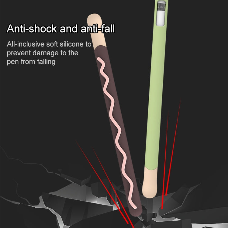 LOVE MEI For Apple Pencil 1 Stripe Design Stylus Pen Silicone Protective Case Cover(Green) - Pencil Accessories by LOVE MEI | Online Shopping South Africa | PMC TechLife | Buy Now Pay Later Mobicred