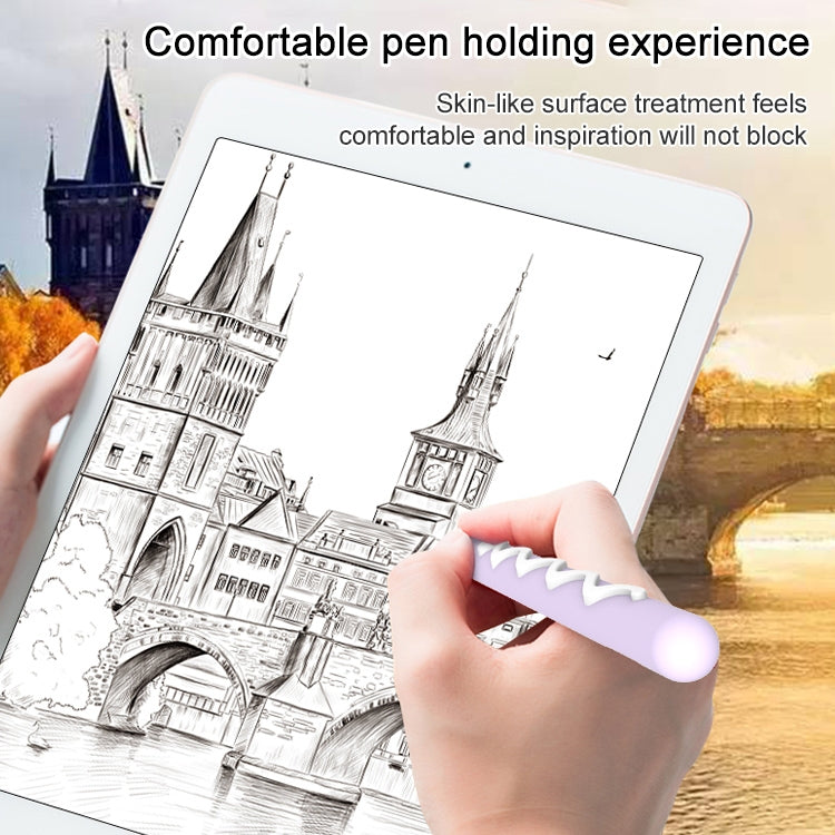 LOVE MEI For Apple Pencil 1 Stripe Design Stylus Pen Silicone Protective Case Cover(Purple) - free shipping - PMC TechLife - Order now!