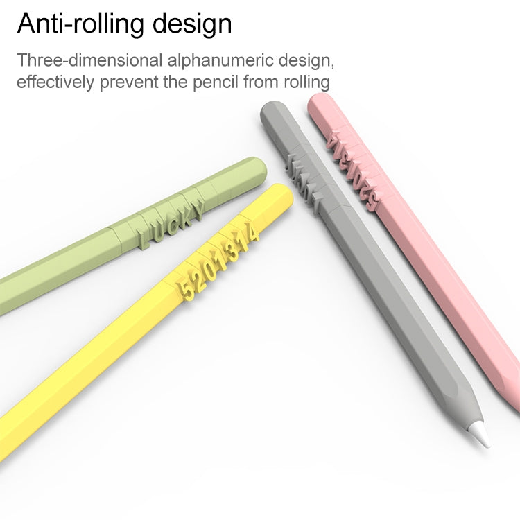 LOVE MEI For Apple Pencil 1 Number Letter Design Stylus Pen Silicone Protective Case Cover(Grey) - free shipping - PMC TechLife - Order now!