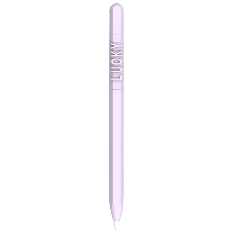 LOVE MEI For Apple Pencil 1 Number Letter Design Stylus Pen Silicone Protective Case Cover(Purple) - Pencil Accessories by LOVE MEI | Online Shopping South Africa | PMC TechLife