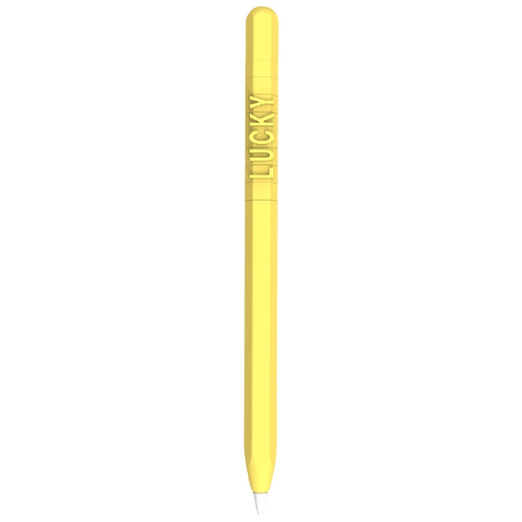 LOVE MEI For Apple Pencil 1 Number Letter Design Stylus Pen Silicone Protective Case Cover(Yellow) - Pencil Accessories by LOVE MEI | Online Shopping South Africa | PMC TechLife
