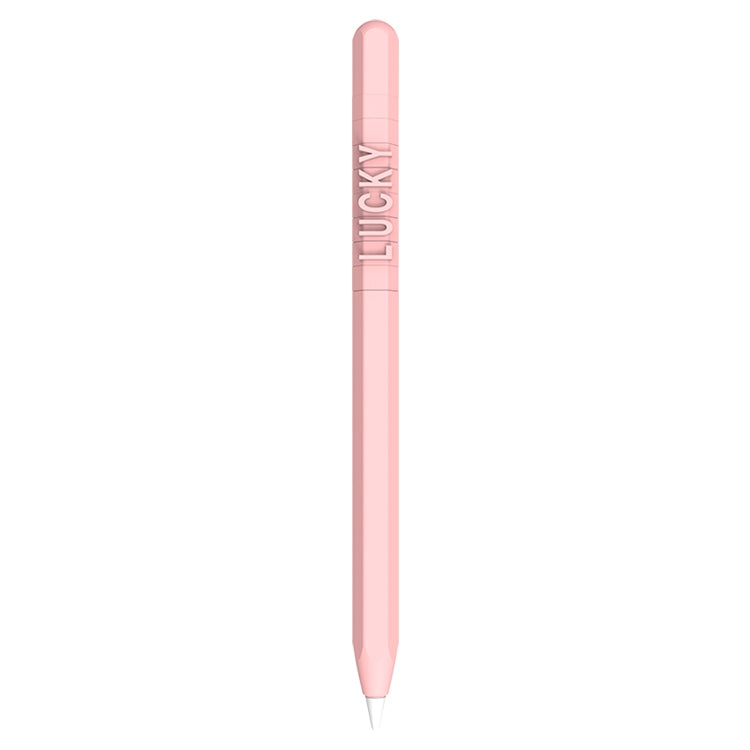 LOVE MEI For Apple Pencil 2 Number Letter Design Stylus Pen Silicone Protective Case Cover (Pink) - Pencil Accessories by LOVE MEI | Online Shopping South Africa | PMC TechLife | Buy Now Pay Later Mobicred