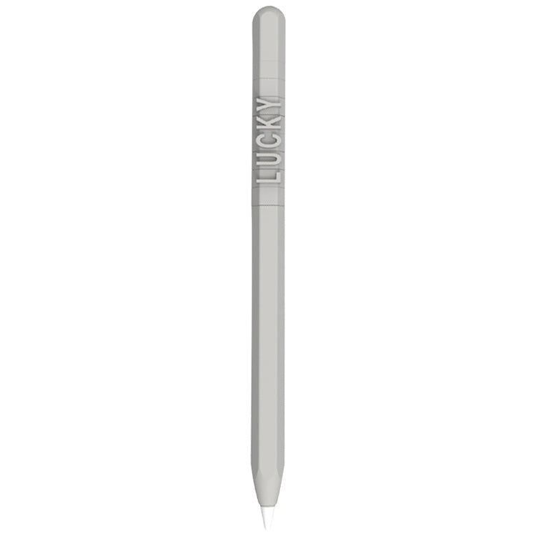 LOVE MEI For Apple Pencil 2 Number Letter Design Stylus Pen Silicone Protective Case Cover (Grey) - Pencil Accessories by LOVE MEI | Online Shopping South Africa | PMC TechLife | Buy Now Pay Later Mobicred