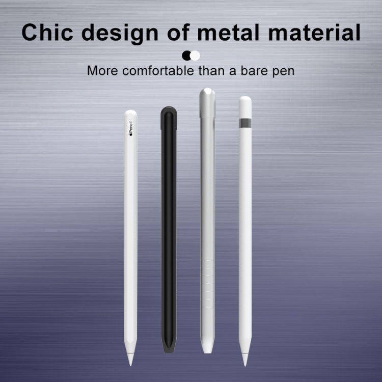 Metal Matte Non-slip Stylus Pen Protective Case for Apple Pencil 1 (Grey) - Pencil Accessories by PMC Jewellery | Online Shopping South Africa | PMC Jewellery | Buy Now Pay Later Mobicred