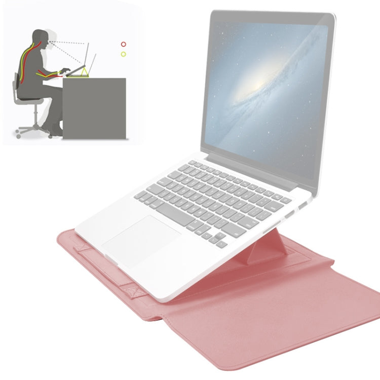 4 in 1 Universal Waterproof PU Leather Laptop Liner Bag with Handle & Stand & Pen Holder + 2 Winders + Mouse Bag + Charger Bag Set for 17 inch Laptops(Rose Gold) - 15.6 - 17 inch by PMC TechLife | Online Shopping South Africa | PMC TechLife | Buy Now Pay Later Mobicred