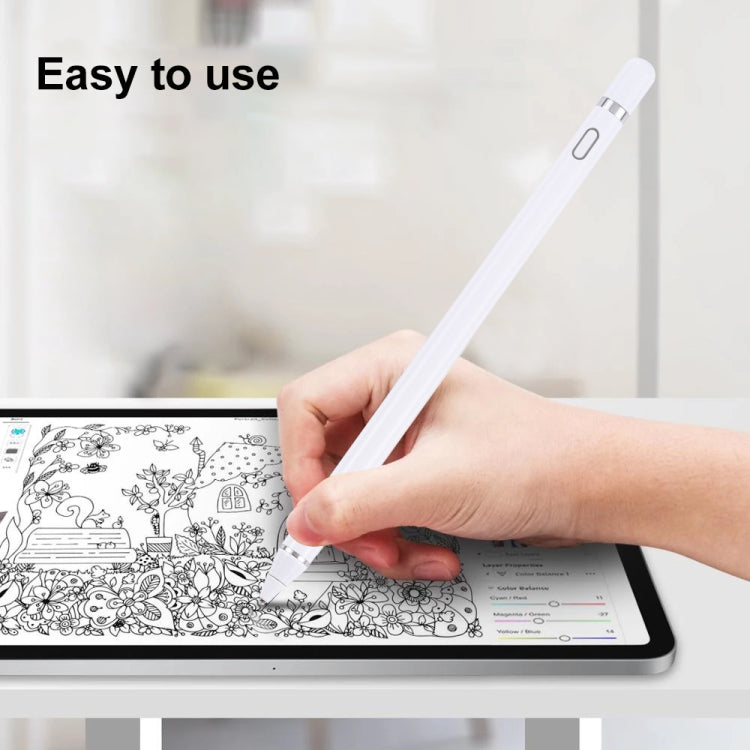 Pencil Universal Rechargeable Active Capacitive Stylus Pen with Magnetic Cap(White) - Stylus Pen by PMC TechLife | Online Shopping South Africa | PMC TechLife | Buy Now Pay Later Mobicred
