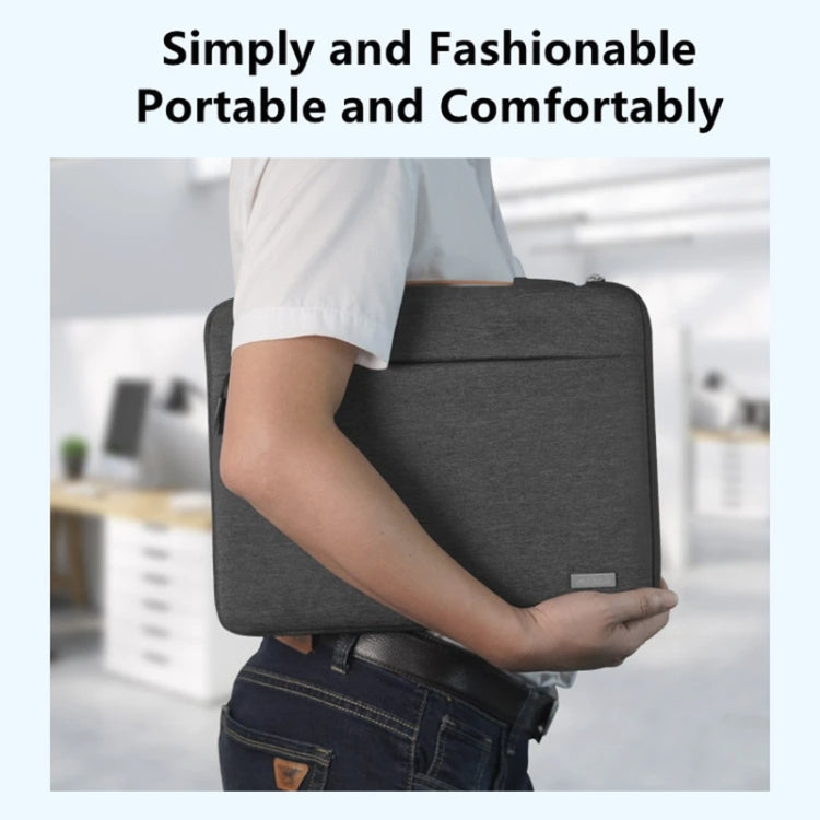 For 14 inch Laptop Zipper Waterproof  Handheld Sleeve Bag (Beige White) - 13.3 inch by PMC TechLife | Online Shopping South Africa | PMC TechLife | Buy Now Pay Later Mobicred