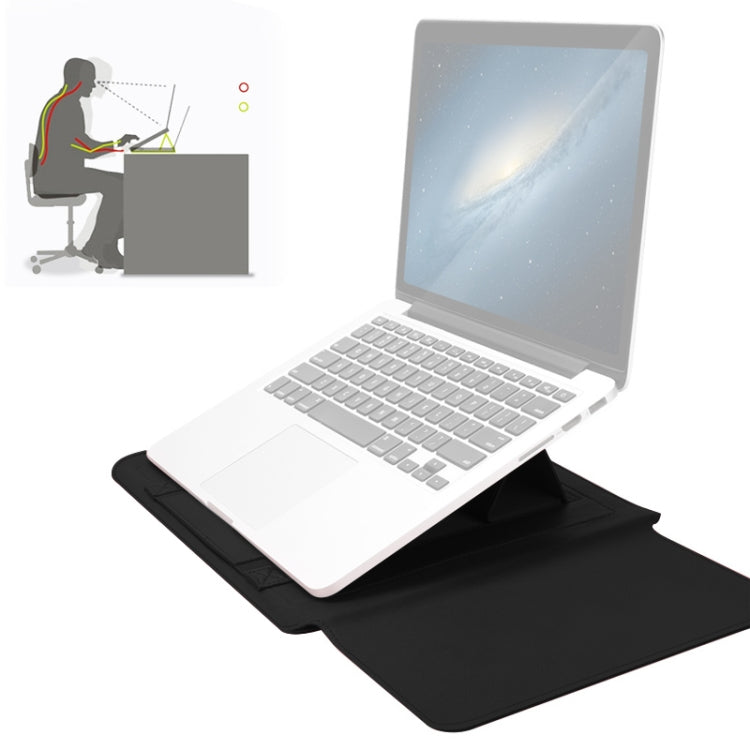 4 in 1 Universal Waterproof PU Leather Laptop Liner Bag with Handle & Stand & Pen Holder + 2 Winders + Mouse Bag + Charger Bag Set for 11/12 inch laptops(Black) - 10 - 11 inch by PMC TechLife | Online Shopping South Africa | PMC TechLife | Buy Now Pay Later Mobicred