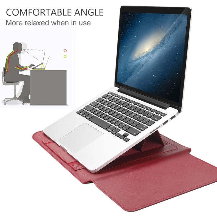 4 in 1 Universal Waterproof PU Leather Laptop Liner Bag with Handle & Stand & Pen Holder + 2 Winders + Mouse Bag + Charger Bag Set for 15 inch Laptops(Brown) - 15 inch by PMC TechLife | Online Shopping South Africa | PMC TechLife | Buy Now Pay Later Mobicred