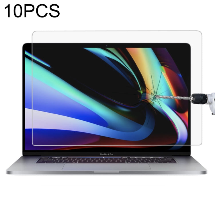 10 PCS For MacBook Pro 16 inch 9H Laptop Tempered Glass Screen Protective Film - Screen Protectors by PMC Jewellery | Online Shopping South Africa | PMC Jewellery | Buy Now Pay Later Mobicred