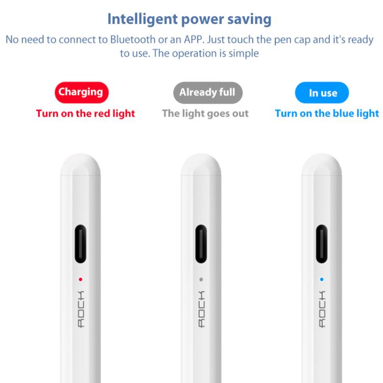 ROCK B05 Replaceable Active Magnetic Capacitive Pen for iPad 2018 or Above(White) - free shipping - PMc TechLife - Order now!