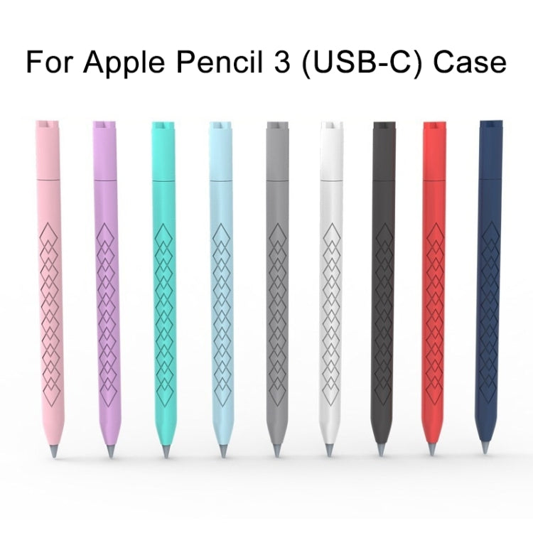 For Apple Pencil (USB-C) Diamond Pattern Silicone Stylus Pen Protective Case (Black) - Pencil Accessories by PMC Jewellery | Online Shopping South Africa | PMC Jewellery | Buy Now Pay Later Mobicred