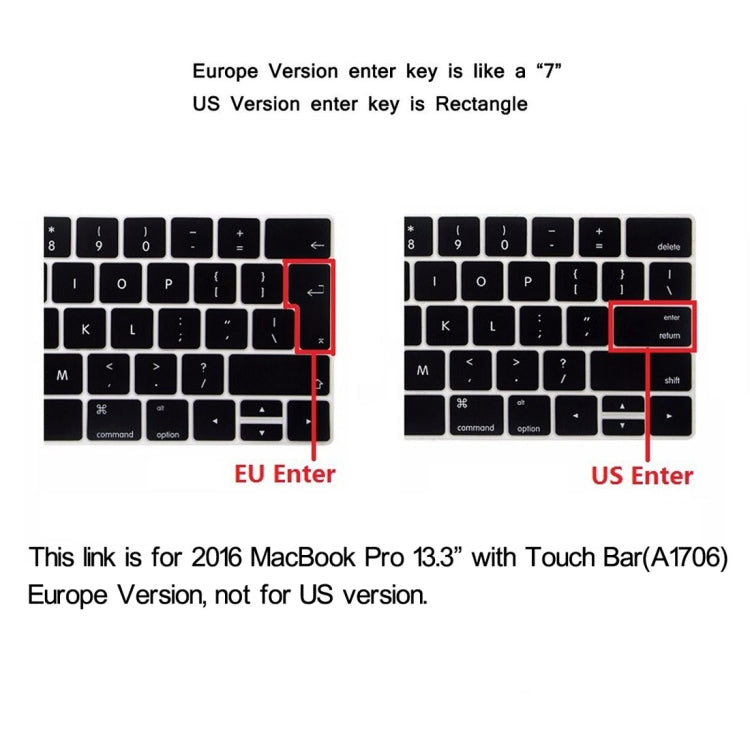 ENKAY Hat-Prince 2 in 1 Crystal Hard Shell Plastic Protective Case + Europe Version Ultra-thin TPU Keyboard Protector Cover for 2016 MacBook Pro 13.3 Inch with Touch Bar (A1706) (Transparent) - free shipping - PMC Jewellery - Order now!