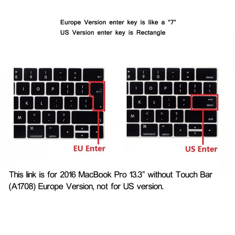 ENKAY Hat-Prince 2 in 1 Crystal Hard Shell Plastic Protective Case + Europe Version Ultra-thin TPU Keyboard Protector Cover for 2016 MacBook Pro 13.3 Inch without Touch Bar (A1708) (Transparent) - free shipping - PMC Jewellery - Order now!