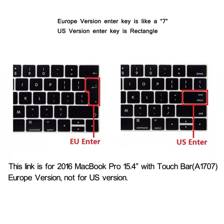 ENKAY Hat-Prince 2 in 1 Crystal Hard Shell Plastic Protective Case + Europe Version Ultra-thin TPU Keyboard Protector Cover for 2016 MacBook Pro 15.4 Inch with Touch Bar (A1707) (Black) - free shipping - PMC Jewellery - Order now!