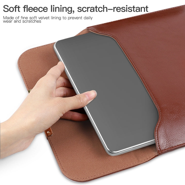 13.3 inch Laptop 2 in 1 PU Leather Sleeve Liner Bag with Mouse Storage Bag(Coffee) - 13.3 inch by PMC TechLife | Online Shopping South Africa | PMC TechLife | Buy Now Pay Later Mobicred