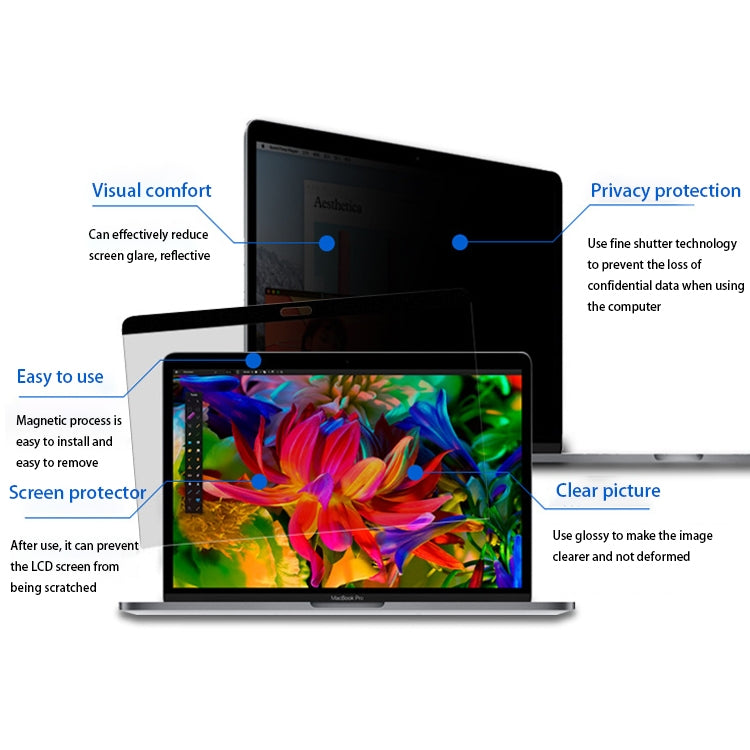 Magnetic Privacy Anti-glare PET Screen Film for MacBook Pro 15.4 inch with Touch Bar (A1707) - Screen Protectors by PMC Jewellery | Online Shopping South Africa | PMC Jewellery | Buy Now Pay Later Mobicred