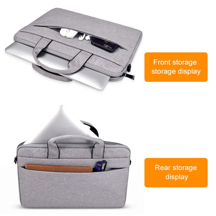 ST03S 15.4 inch Double Side Pockets Wearable Oxford Cloth Soft Handle Portable Laptop Tablet Bag(Grey) - 15 inch by PMC TechLife | Online Shopping South Africa | PMC TechLife | Buy Now Pay Later Mobicred