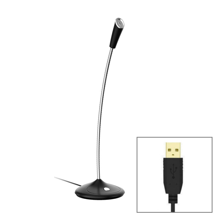 BK Desktop Gooseneck Adjustable USB Wired Audio Microphone, Built-in Sound Card, Compatible with PC / Mac for Live Broadcast, Show, KTV, etc.(Black) - Microphone by PMC TechLife | Online Shopping South Africa | PMC TechLife | Buy Now Pay Later Mobicred