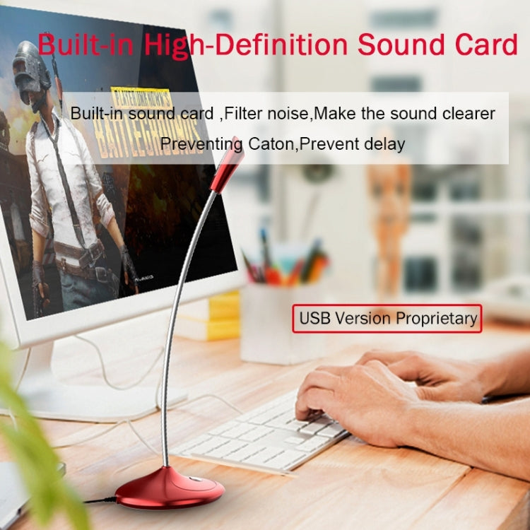 BK Desktop Gooseneck Adjustable USB Wired Audio Microphone, Built-in Sound Card, Compatible with PC / Mac for Live Broadcast, Show, KTV, etc.(Black) - Microphone by PMC TechLife | Online Shopping South Africa | PMC TechLife | Buy Now Pay Later Mobicred