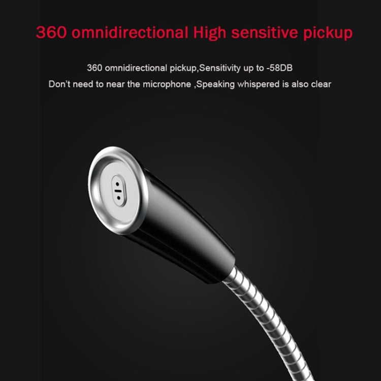 BK Desktop Gooseneck Adjustable USB Wired Audio Microphone, Built-in Sound Card, Compatible with PC / Mac for Live Broadcast, Show, KTV, etc.(Black) - Microphone by PMC TechLife | Online Shopping South Africa | PMC TechLife | Buy Now Pay Later Mobicred