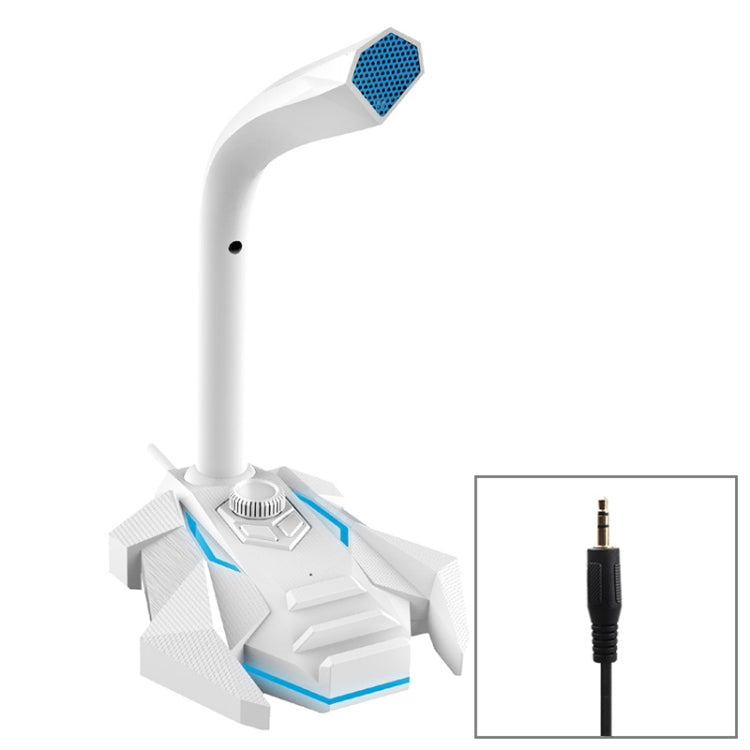 GK Desktop 3.5mm Wired Dual Mic Condenser Microphone, Compatible with PC / Mac for Live Broadcast, Show, KTV, etc.(White) - Microphone by PMC TechLife | Online Shopping South Africa | PMC TechLife | Buy Now Pay Later Mobicred