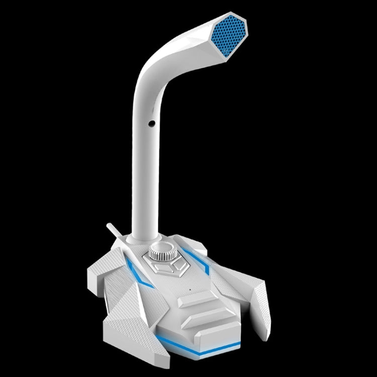 GK Desktop 3.5mm Wired Dual Mic Condenser Microphone, Compatible with PC / Mac for Live Broadcast, Show, KTV, etc.(White) - Microphone by PMC TechLife | Online Shopping South Africa | PMC TechLife | Buy Now Pay Later Mobicred