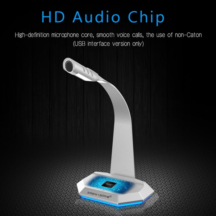 K3 Desktop Omnidirectional USB Wired Dual Mic Condenser Microphone with LED Night Light, Compatible with PC / Mac for Live Broadcast, Show, KTV, etc(Silver) - Microphone by PMC TechLife | Online Shopping South Africa | PMC TechLife | Buy Now Pay Later Mobicred