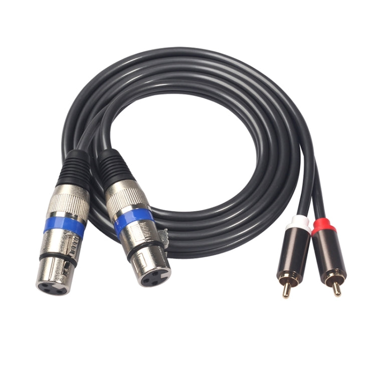 366156-15 2 RCA Male to 2 XLR 3 Pin Female Audio Cable, Length: 1.5m - Microphone Audio Cable & Connector by PMC TechLife | Online Shopping South Africa | PMC TechLife