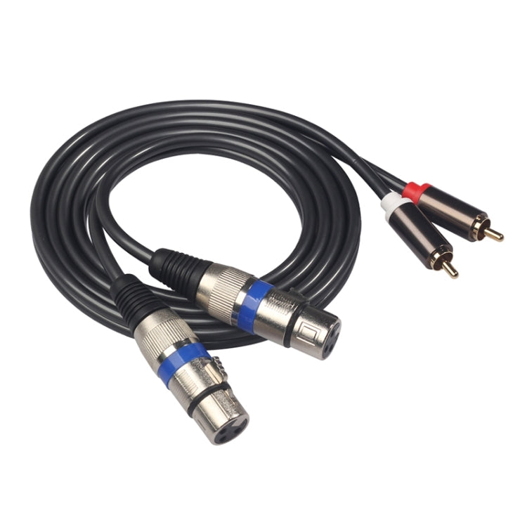 366156-15 2 RCA Male to 2 XLR 3 Pin Female Audio Cable, Length: 1.5m - Microphone Audio Cable & Connector by PMC TechLife | Online Shopping South Africa | PMC TechLife