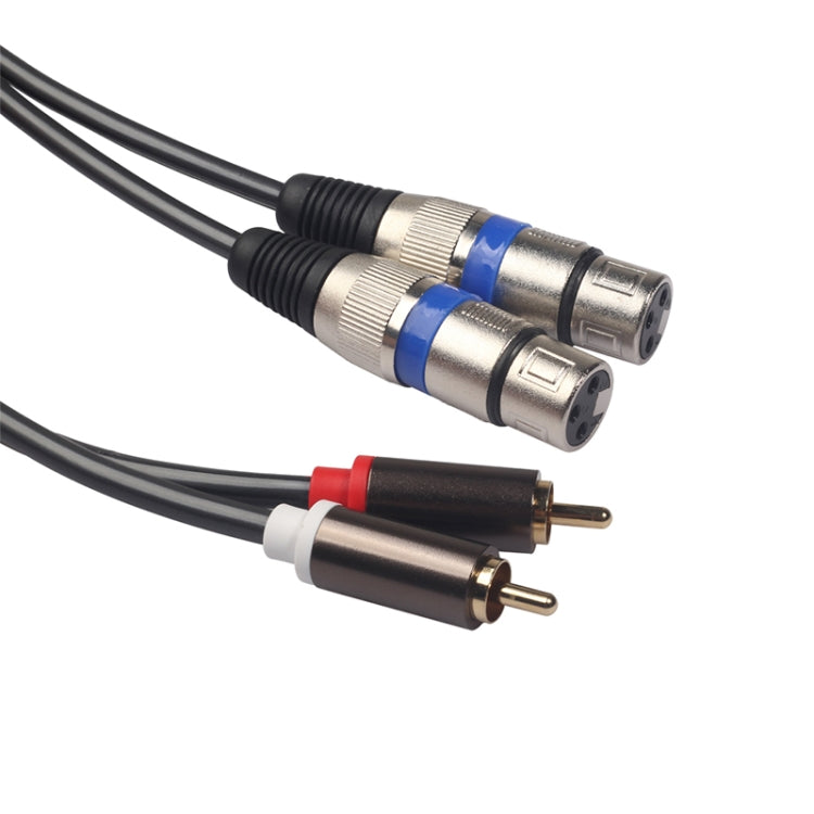 366156-15 2 RCA Male to 2 XLR 3 Pin Female Audio Cable, Length: 1.5m - Microphone Audio Cable & Connector by PMC TechLife | Online Shopping South Africa | PMC TechLife