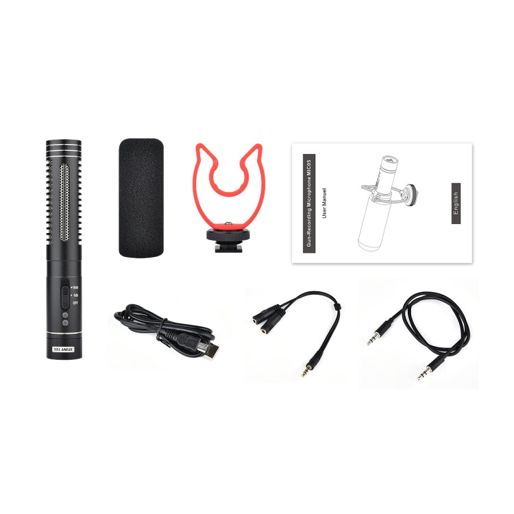 YELANGU MIC015 Professional Interview Condenser Video Shotgun Microphone with 3.5mm Audio Cable for DSLR & DV Camcorder (Black) - free shipping - PMC Jewellery - Order now!
