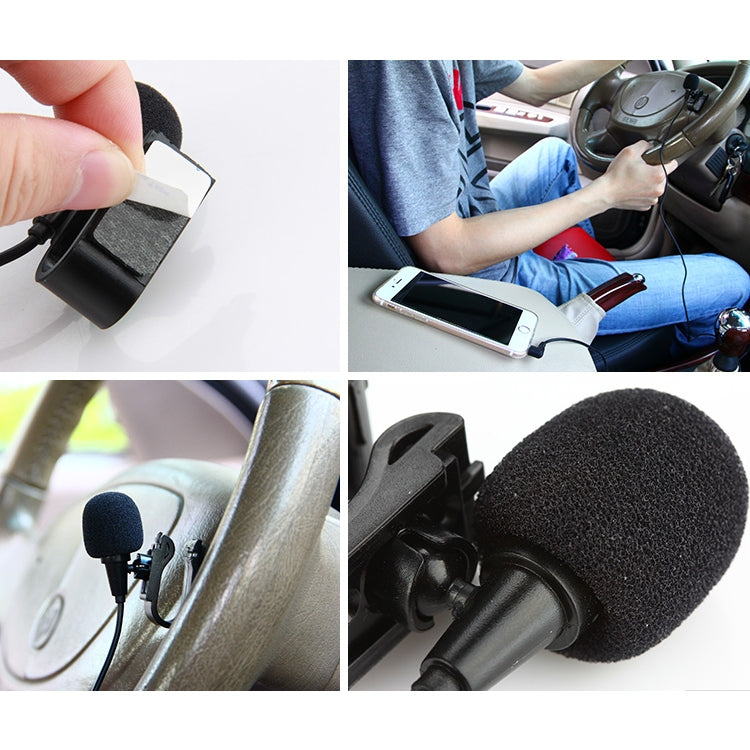 ZJ025MR Stick-on Clip-on Lavalier Stereo Microphone for Car GPS / Bluetooth Enabled Audio DVD External Mic, Cable Length: 3m, 90 Degree Elbow 2.5mm Jack - Microphone by PMC TechLife | Online Shopping South Africa | PMC TechLife