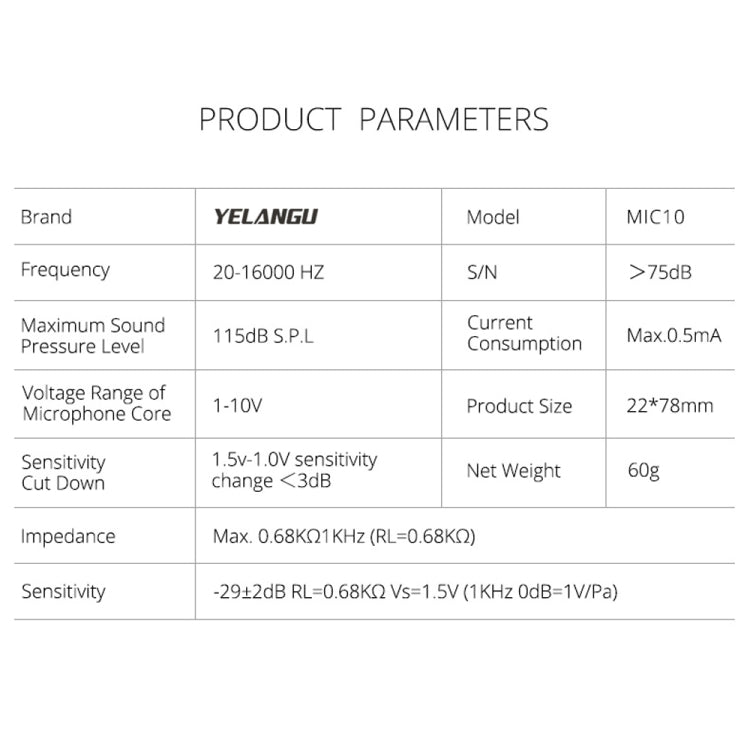 YELANGU MIC10 YLG9920A Professional Interview Condenser Video Shotgun Microphone with 3.5mm Audio Cable for DSLR & DV Camcorder (Black) - free shipping - PMC Jewellery - Order now!