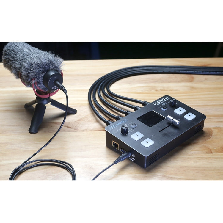 FEELWORLD LIVEPRO L1 Multi-camera Media Live Broadcast 4-Channel Live Production Switcher with 2.0 inch TFT Screen - Live Sound Effects Processors by FEELWORLD | Online Shopping South Africa | PMc TechLife | Buy Now Pay Later Mobicred
