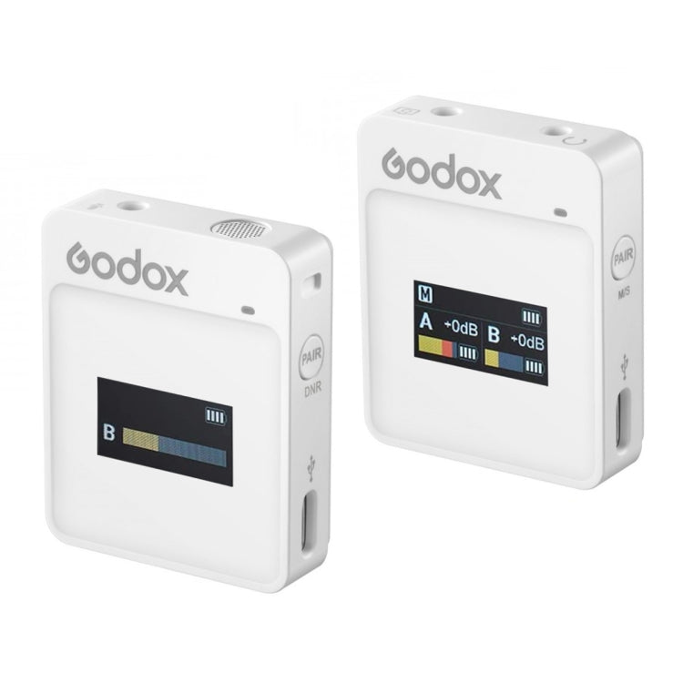 Godox MoveLink II M1 Wireless Lavalier Microphone System with Transmitters and Receiver for DSLR Cameras and Camcorders (White) - free shipping - PMC Jewellery - Order now!