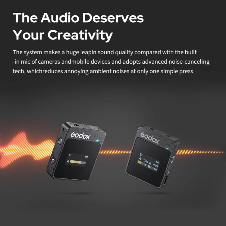Godox MoveLink II M2 Wireless Lavalier Microphone System with 2 Transmitters and 1 Receiver for DSLR Cameras and Camcorders (Black) - free shipping - PMC Jewellery - Order now!