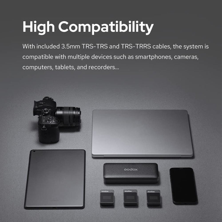 Godox MoveLink II M2 Wireless Lavalier Microphone System with 2 Transmitters and 1 Receiver for DSLR Cameras and Camcorders (Black) - free shipping - PMC Jewellery - Order now!