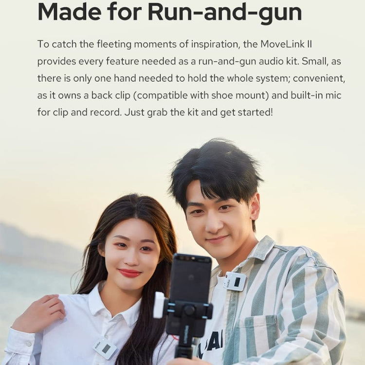 Godox MoveLink II M2 Wireless Lavalier Microphone System with 2 Transmitters and 1 Receiver for DSLR Cameras and Camcorders (Black) - free shipping - PMC Jewellery - Order now!