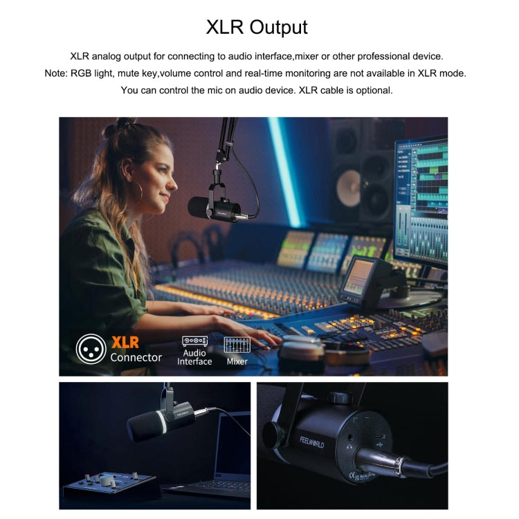 FEELWORLD PM1-AS XLR/USB Dynamic Microphone for Podcasting Recording Gaming Live Streaming with Boom Arm (Black) - free shipping - PMC TechLife - Order now!