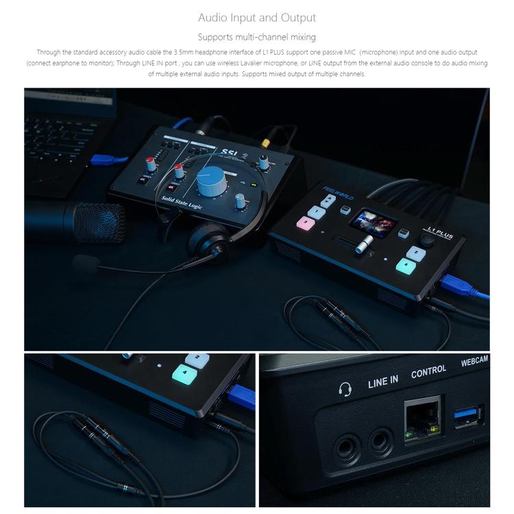FEELWORLD L1 PLUS Multi-camera Video Mixer Switcher Touch Screen PTZ Control USB3.0 Fast Streaming Switcher (EU Plug) - Live Sound Effects Processors by FEELWORLD | Online Shopping South Africa | PMc TechLife | Buy Now Pay Later Mobicred