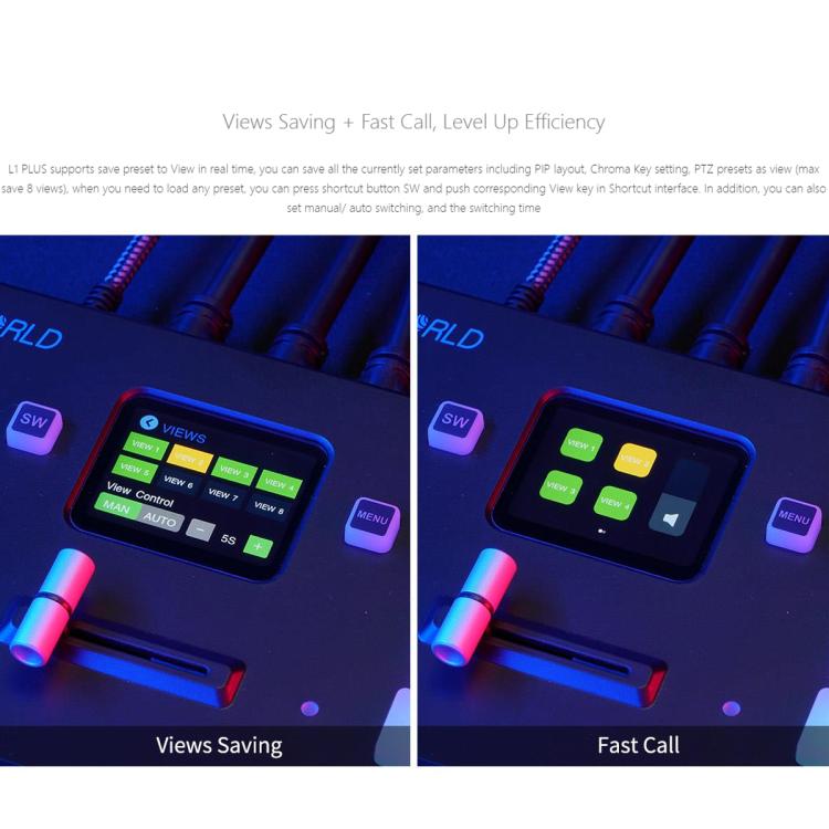 FEELWORLD L1 PLUS Multi-camera Video Mixer Switcher Touch Screen PTZ Control USB3.0 Fast Streaming Switcher (UK Plug) - Live Sound Effects Processors by FEELWORLD | Online Shopping South Africa | PMc TechLife | Buy Now Pay Later Mobicred