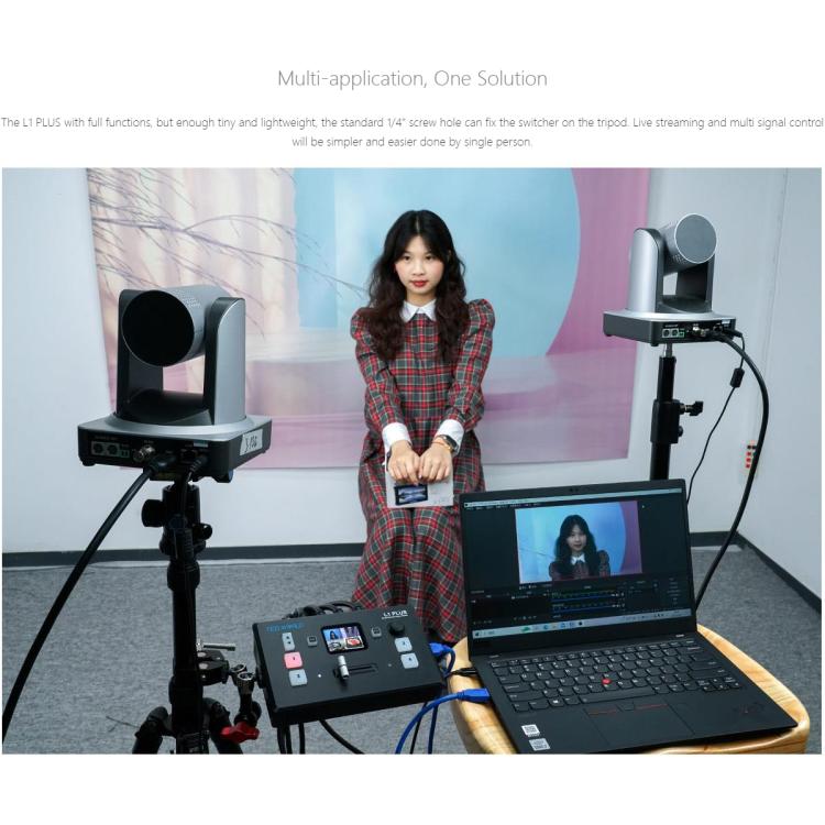 FEELWORLD L1 PLUS Multi-camera Video Mixer Switcher Touch Screen PTZ Control USB3.0 Fast Streaming Switcher (UK Plug) - Live Sound Effects Processors by FEELWORLD | Online Shopping South Africa | PMc TechLife | Buy Now Pay Later Mobicred