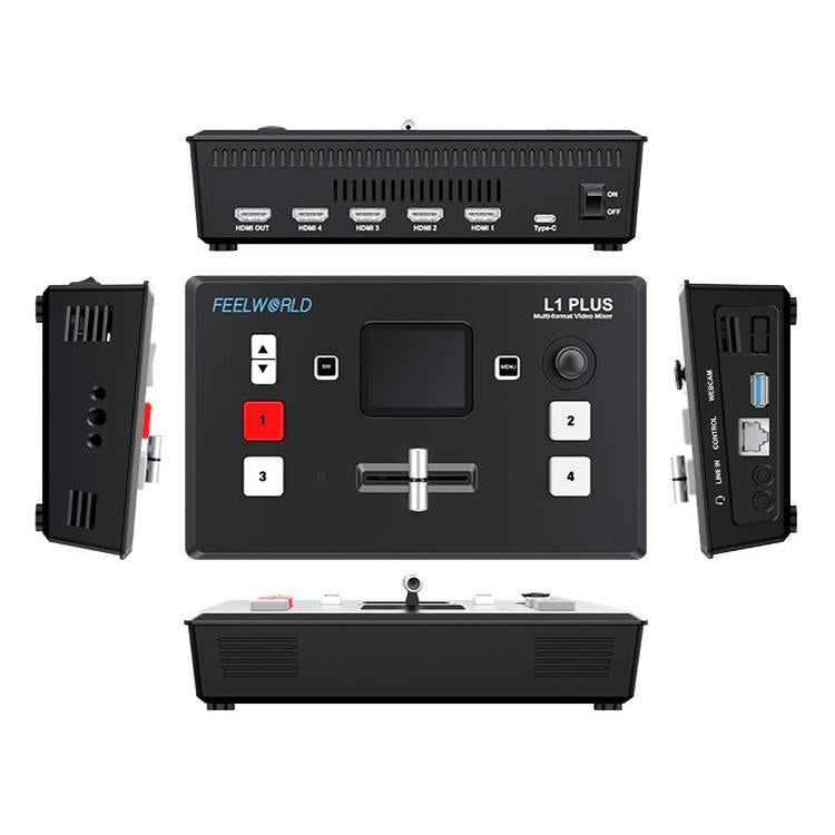 FEELWORLD L1 PLUS Multi-camera Video Mixer Switcher Touch Screen PTZ Control USB3.0 Fast Streaming Switcher (US Plug) - Live Sound Effects Processors by FEELWORLD | Online Shopping South Africa | PMc TechLife | Buy Now Pay Later Mobicred