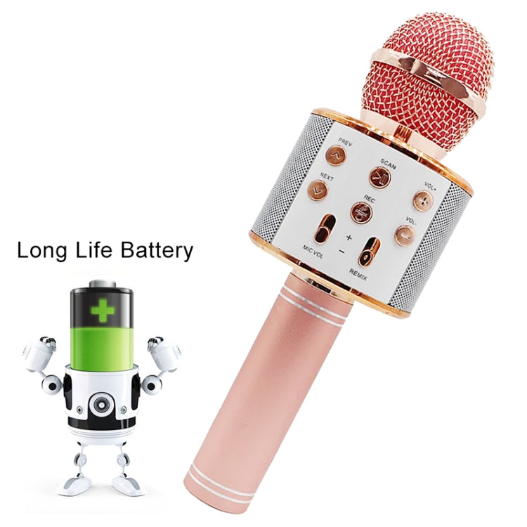 WS-858 Metal High Sound Quality Handheld KTV Karaoke Recording Bluetooth Wireless Microphone, for Notebook, PC, Speaker, Headphone, iPad, iPhone, Galaxy, Huawei, Xiaomi, LG, HTC and Other Smart Phones(Pink) - Microphone by PMC TechLife | Online Shopping South Africa | PMC TechLife | Buy Now Pay Later Mobicred