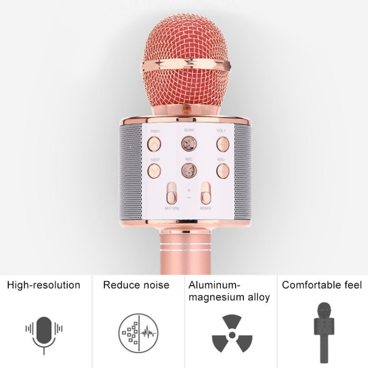 WS-858 Metal High Sound Quality Handheld KTV Karaoke Recording Bluetooth Wireless Microphone, for Notebook, PC, Speaker, Headphone, iPad, iPhone, Galaxy, Huawei, Xiaomi, LG, HTC and Other Smart Phones(Pink) - Microphone by PMC TechLife | Online Shopping South Africa | PMC TechLife | Buy Now Pay Later Mobicred